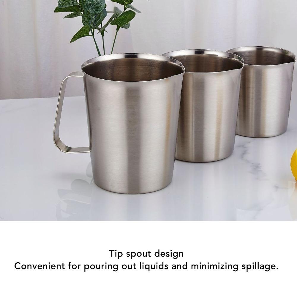 Cylindrical Measuring Cup Rustless Steel Coffee Jug Graduated Container Material Dosing