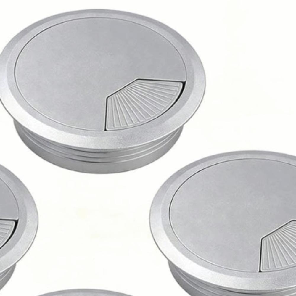 6pcs ABS Desk Grommet Silver Cable Grommet Durable Hole Cover Home