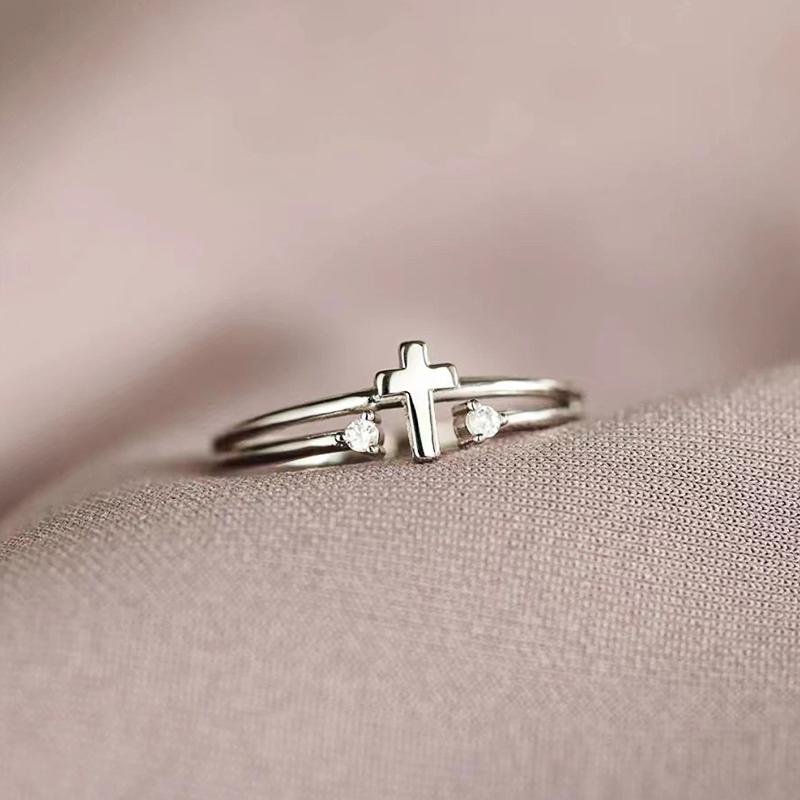 Huitan Chic изящное цветное кольцо-крестик женское модное украшение на палец с яркими кубическими цирконами аксессуары для повседневной носки