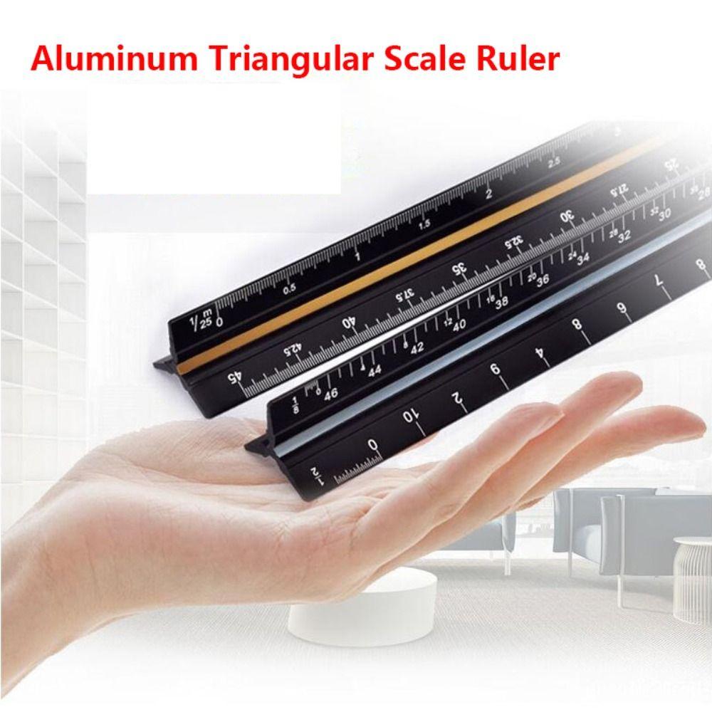 Metal Triangular Ruler Stationery Design Ruler Multi-functional Measuring Tools Architect Engineer