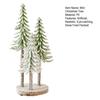 Mini Christmas Tree Artificial Bottle Brush Tree with Wooden Base Small Snow Frost Flocked Pine Tree for Winter Tabletop Home Decor