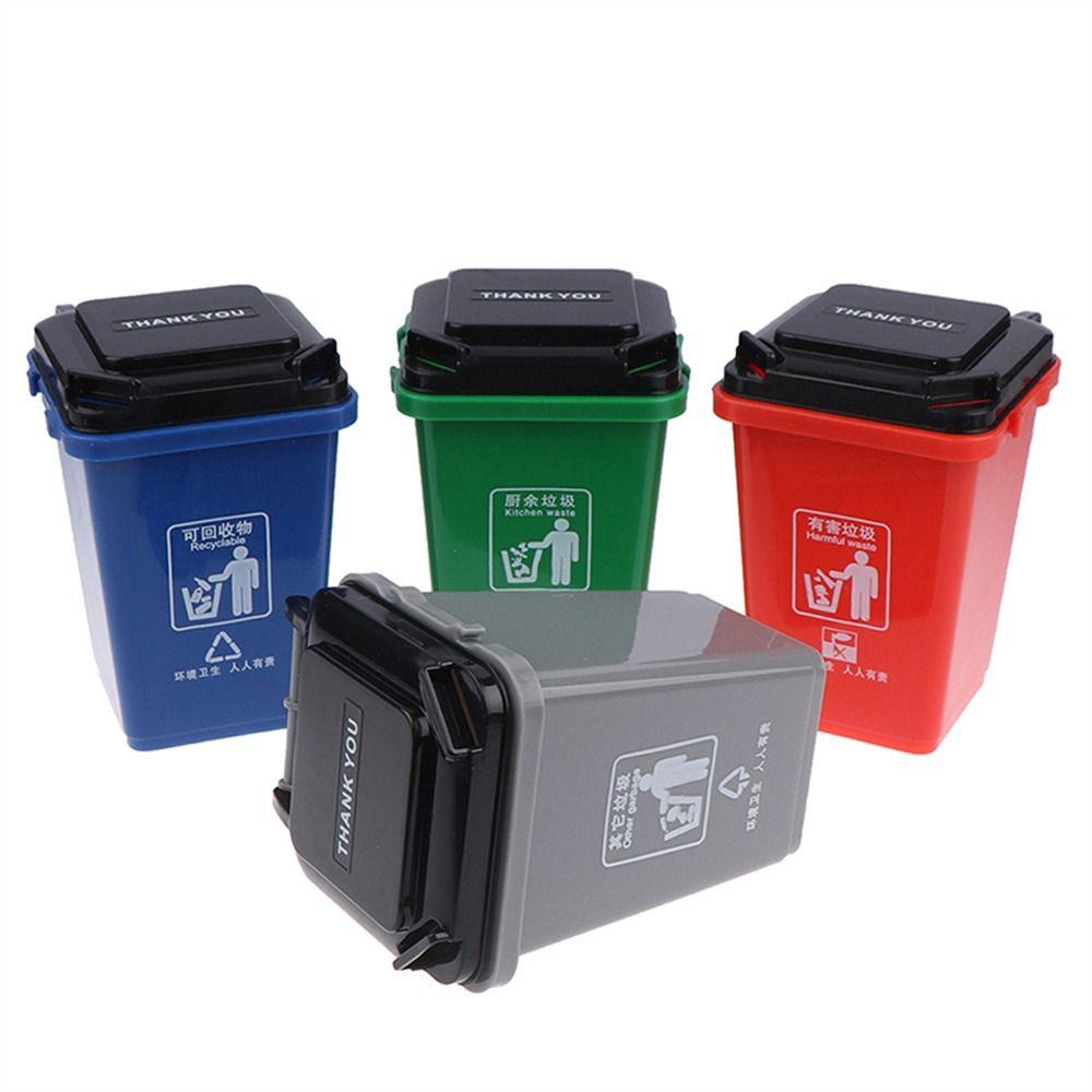 Desktop Organizer Mini Garbage Sorting Mini Waste Bin Trash Can Model Pen Organizer Mini Trash Can