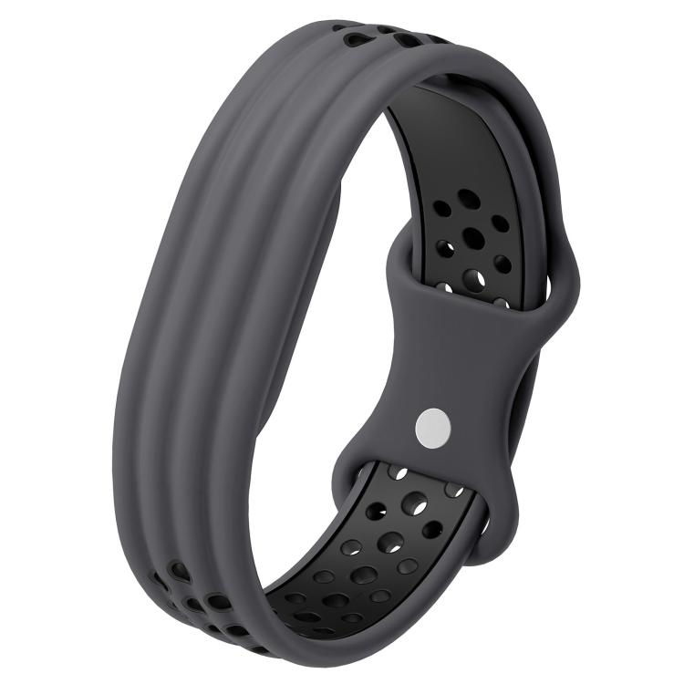 Perforated Butterfly Buckle Two Color Silicone Watch Band for Google Fitbit Air Replacement Strap