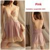 Сексуальные пижамы Ice Silk Loungewear Сексуальная ночная рубашка с подтяжками Кружевная ночная рубашка Соблазнения