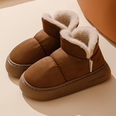 Хлопковые тапочки мужские осенне-зимние домашние нескользящие и теплые на толстой подошве теплые хлопковые туфли женские зима 2025 новинка