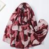 Winter Lurex Glitter Ginkgo Leaf Floral Viscose Soft Scarf Chic Cotton Shawl Women Perfect for Travel & Casual Muslim Hijab