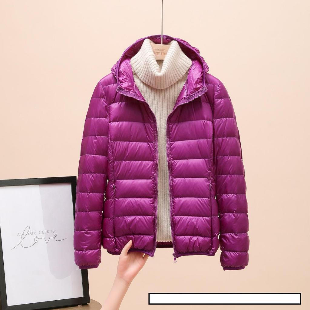 Fashion Female Cold Jacket Women Winter Light White Duck Down Jacket Slim Puffer Jacket Portable Windproof Down Coat