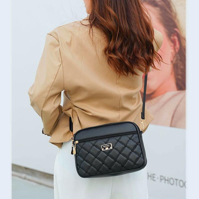 Модная женская сумка, новая сумка через плечо из искусственной кожи с ромбовидным узором, универсальная маленькая сумка, женская сумка на одно плечо, маленькая квадратная сумка