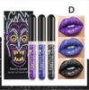 Halloween Lipstick Set 4 Colors Smakup Non-fading Lip Gloss Lip Makeup Matte Lipstick Shiny Lipstick Sparkling Black Lipstick Purple Lipstick