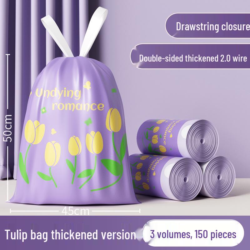 Одноразовые Сверхбольшие Мешки для Мусора без Разрывов со Шнурком и Контролем Запаха