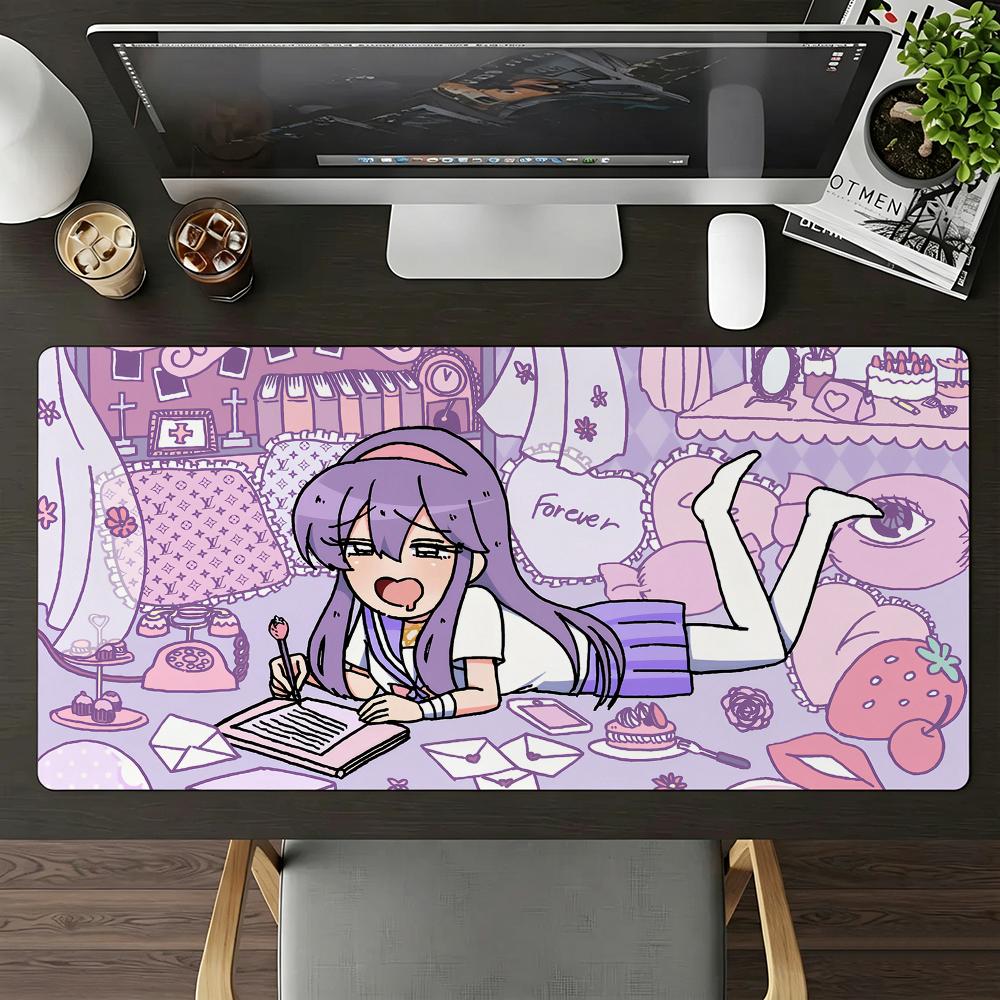 Yami Kawaii Menherachan Коврик для мыши Большой Нескользящий Водонепроницаемый Коврик Прошитый край Клавиатурный коврик Для игр Ежедневного офиса
