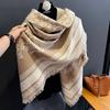 New Europe America Women Winter Wrap Scarf Double-sided Imitation Cashmere Fashion Shawl Large Square Scarf Thick Tassel Scarves