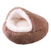 2024 New Half-Enclosed Cat Bed Deep Sleep Semi-Enclosed Cat Bed Dual-Purpose Pet Mat Plush Round Pet Bed