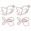 100Pcs Cute Paper Clips Cherry Hummingbird Style Electroplated Metal Gold Color Planner Clips for Home Office Study