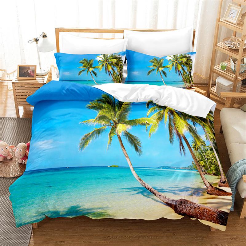 Ocean Beach Starfish Duvet Set Set Seaside Bedding Set Queen Bedding Set Boys Girls Bedroom Decoration Bedding Set