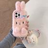 New Cute 3D Rabbit Plush Phone Case Fall Winter Warm Phone Case for iPhone 16 Pro Max