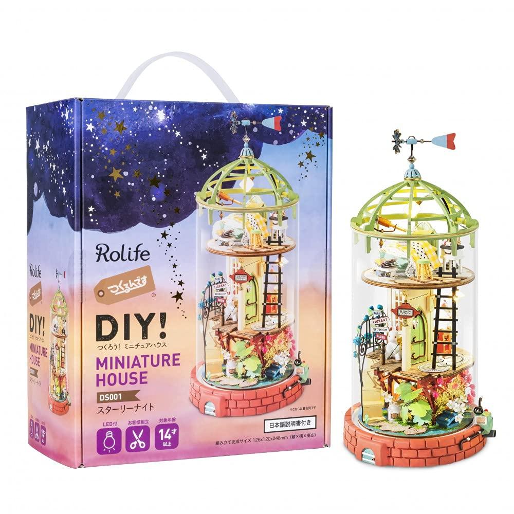 Официальное руководство по эксплуатации Robotime DIY миниатюрный кукольный домик серии DS Tsukurunsu® [продажа в Японии/включен японский язык] (Звездная ночь)