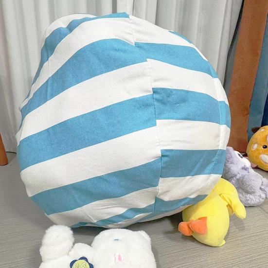 Сумка для хранения плюшевых игрушек, большая вместимость, застежка-молния, полосатый дизайн, органайзер для