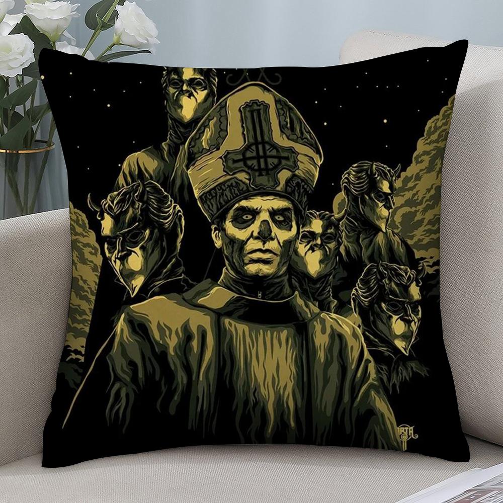 Rock Band Pillow Covers G-GhostS Band Cartoon Pillow Case Short Plush Sofa Decorative Gift Home Double-sided Printing Cushion