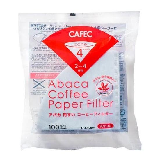 Фильтры для кофе CAFEC Abaca Cone AC4-100W, 2-4 чашки, 100 шт., 3 упаковки, бумага из пеньки (конопли), без древесины, для воронки pour-over