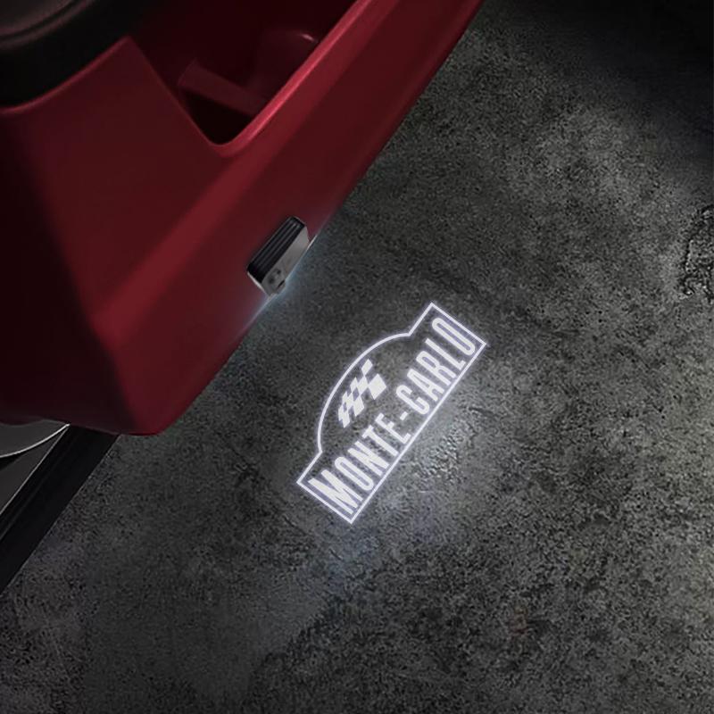 lkdxh8 1/2PCS Monte Carlo Car Logo Wireless Courtesy Car Door Projector LED Courtesy Lamp For Skoda Kamiq Superb Scala Octavia Rapid