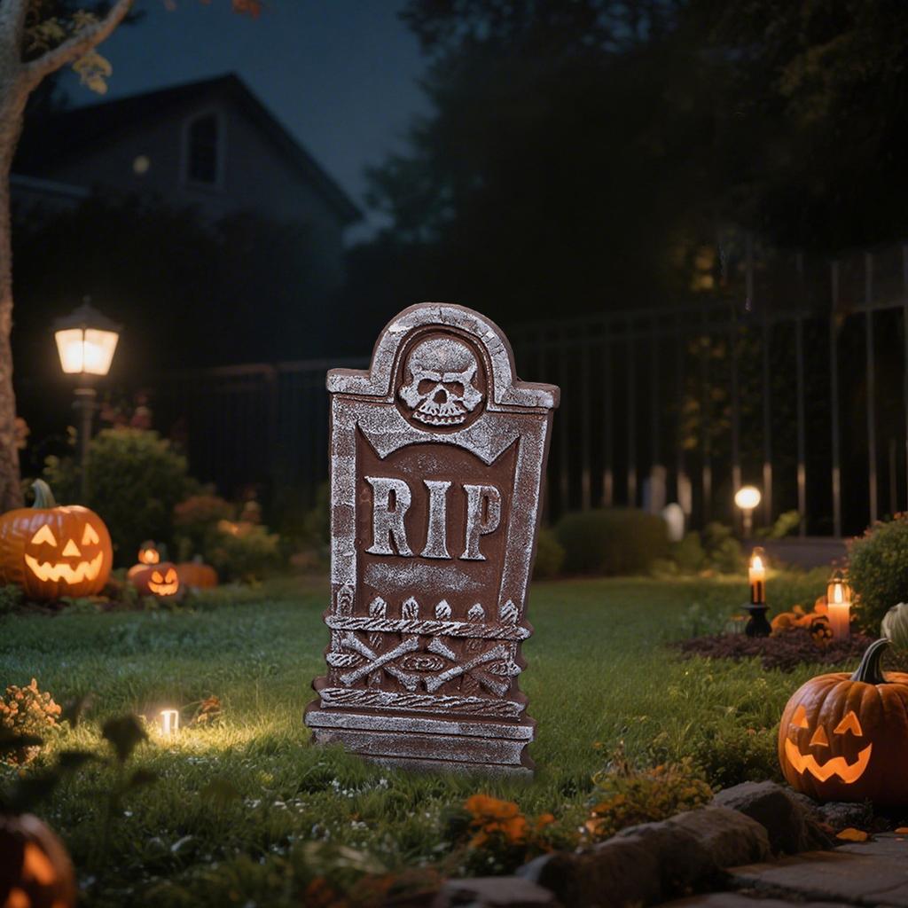 Mini RIP Tombstones Skulls DIY Cemetery Coffin Graveyard Miniature Halloween Decoration Fairy Garden Ornaments Accessories