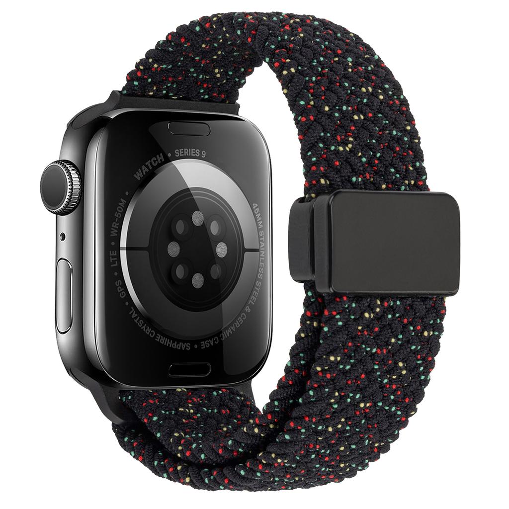 Ремешок для Apple Watch Series 10 Ultra 9 8 7 SE 6 5 4 3 2 1 46 мм 49 мм 45 мм 44 мм 42 мм, нейлоновый регулируемый ремешок с магнитной застежкой
