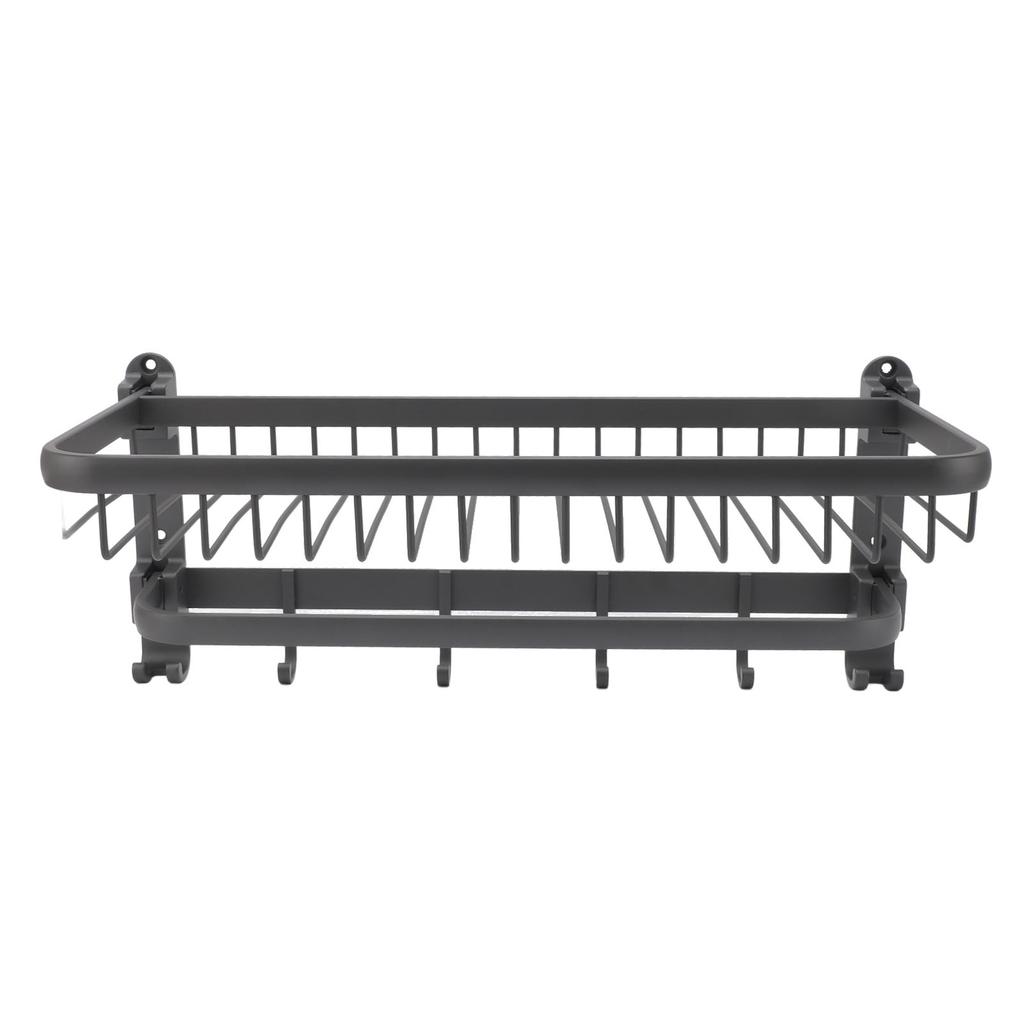 Foldable Towel Shelf with Towel Bars Hooks Punch Free Rust Resistant Space Aluminum Bathroom Towel