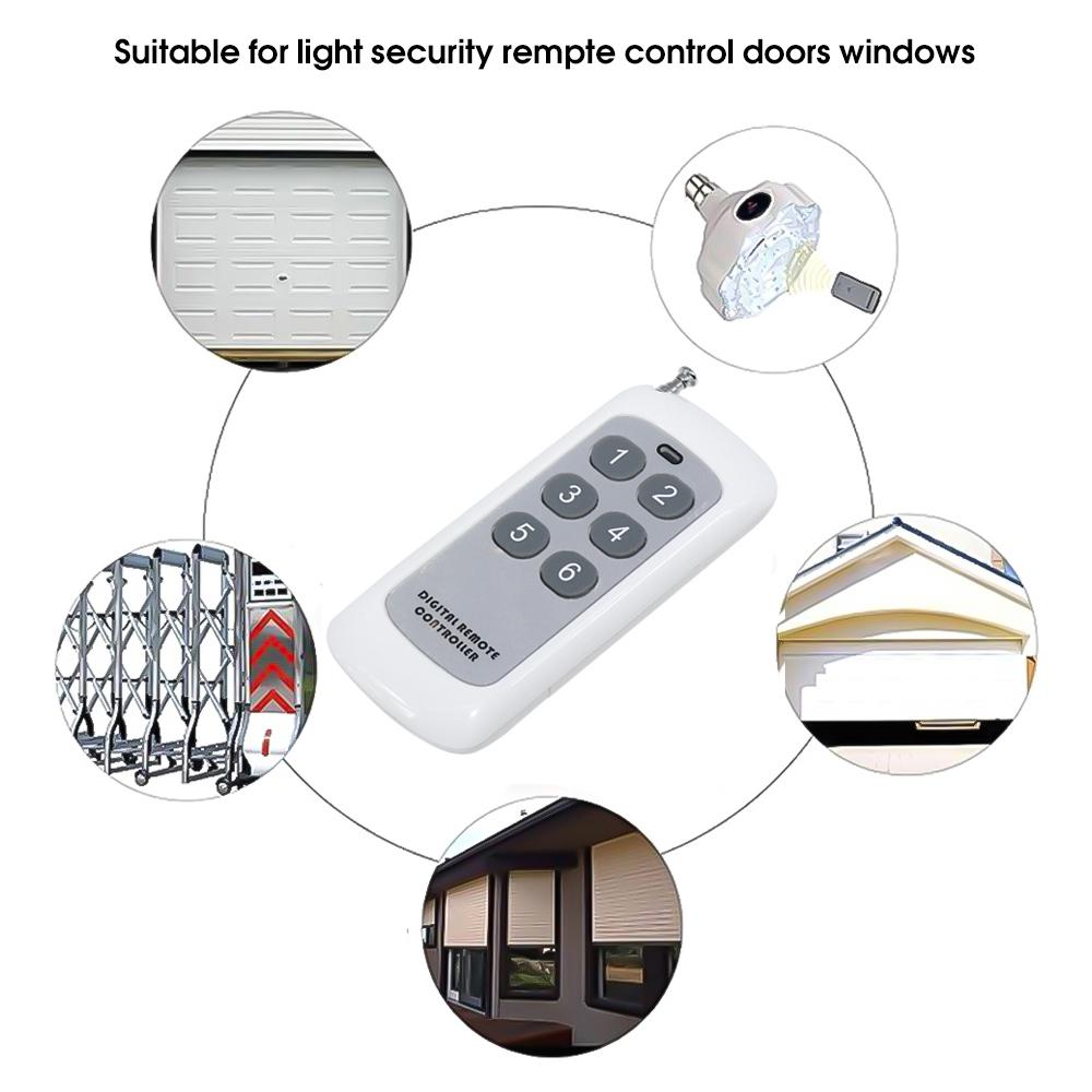 FEDEREMOTE FR909 6-Button RF Remote Control 315/433MHz Universal Long Distance Learning Code Electronics Door/Gate/Car Opener