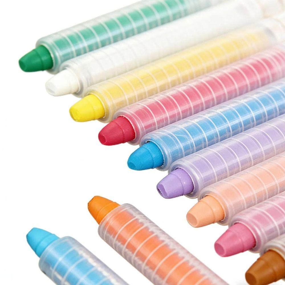 Water Soluble Drawing Crayons 6/12 Colors Washable Chalk Dustless Chalk Teaching Drawing