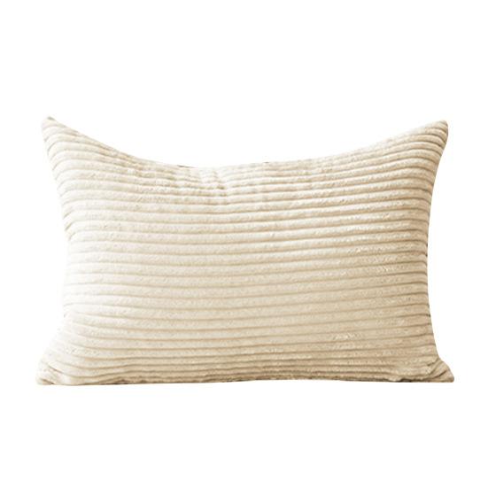 Плюшевая наволочка с полосатой текстурой, однотонная наволочка для украшения дивана, наволочка для подушки для гостиной, спальни, наволочка для подушки на сиденье автомобиля