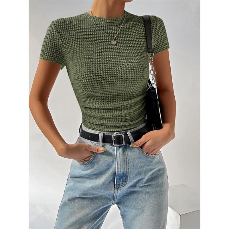 Женская футболка с коротким рукавом и круглым вырезом, облегающая, весна-лето, Hundred Pumping