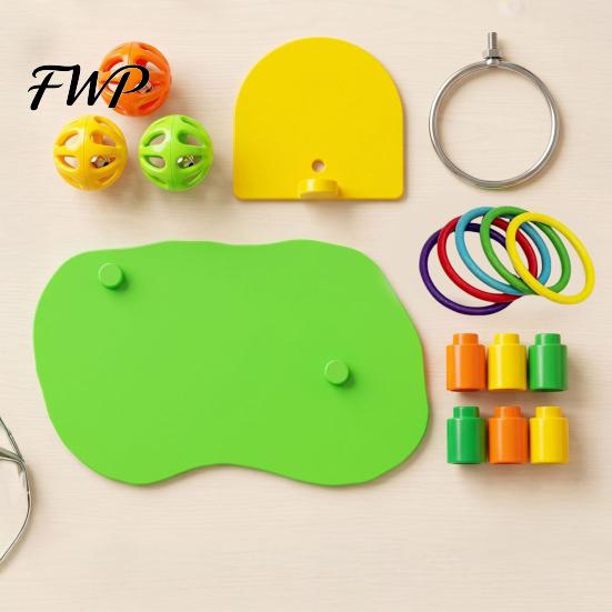 Bite Resistant Parrot Toys Basketball Hoop Toy, Interactive Bird Toss Ring Game, Intelligence Development Kit Agility Training Enrichment Toy