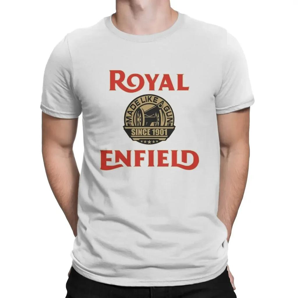Одна из британских ретро-мотоциклов новейшая футболка для мужчин Royal Enfields Biker с круглым вырезом Базовая футболка Отличительные подарки на день рождения