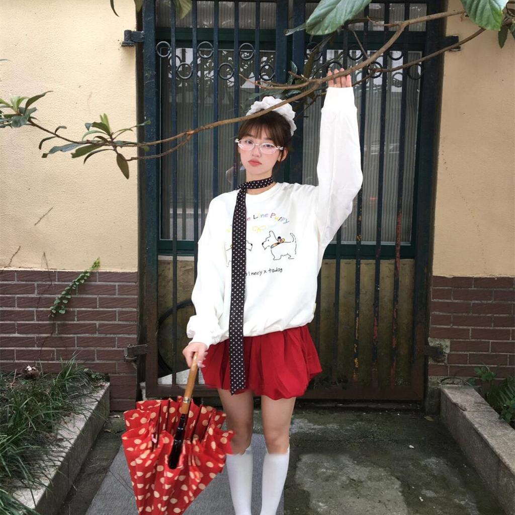 French Black and White Polka Dot Thin and Narrow Strip Necklace Tie Neck High-end Hanging Neck Fashion High-end Silk Scarf Temperament Necklace