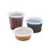 50Pcs Round Food Storage Container Airtight Lid Dessert Cup Disposable Soup Cup  Commercial