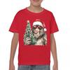 Bigfoot Christmas Santa Youth Kids Boys T-Shirt Sasquatch Xmas Tree HaS Champion Kids