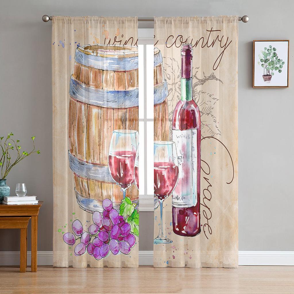 Pub Sign With Glass Of Beer Sheer Curtain For Living Room Bedroom Voile Curtains For Window Organza Curtains Party Tulle Drapes