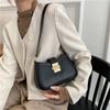 Ladies Trendy Vintage Underarm Bag Solid Color PU Leather Shoulder Bags Fashion Simple Handbag Female Purse