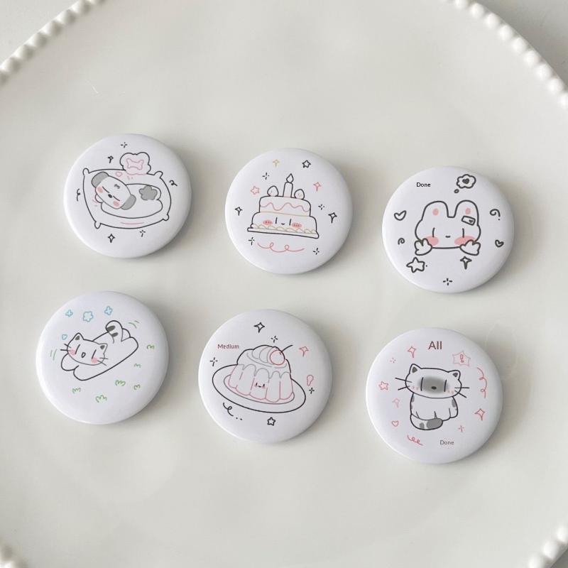 6 шт. Милые Мультяшные Мини Мультяшные Значки-Кнопки Kawaii Ретро Для Девочек Детей Рюкзак Пенал DIY Декоративные Булавки Броши Аксессуары