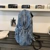 Винтажный однотонный джинсовый рюкзак большой вместимости дорожный рюкзак школьный ранец для учеников средней школы