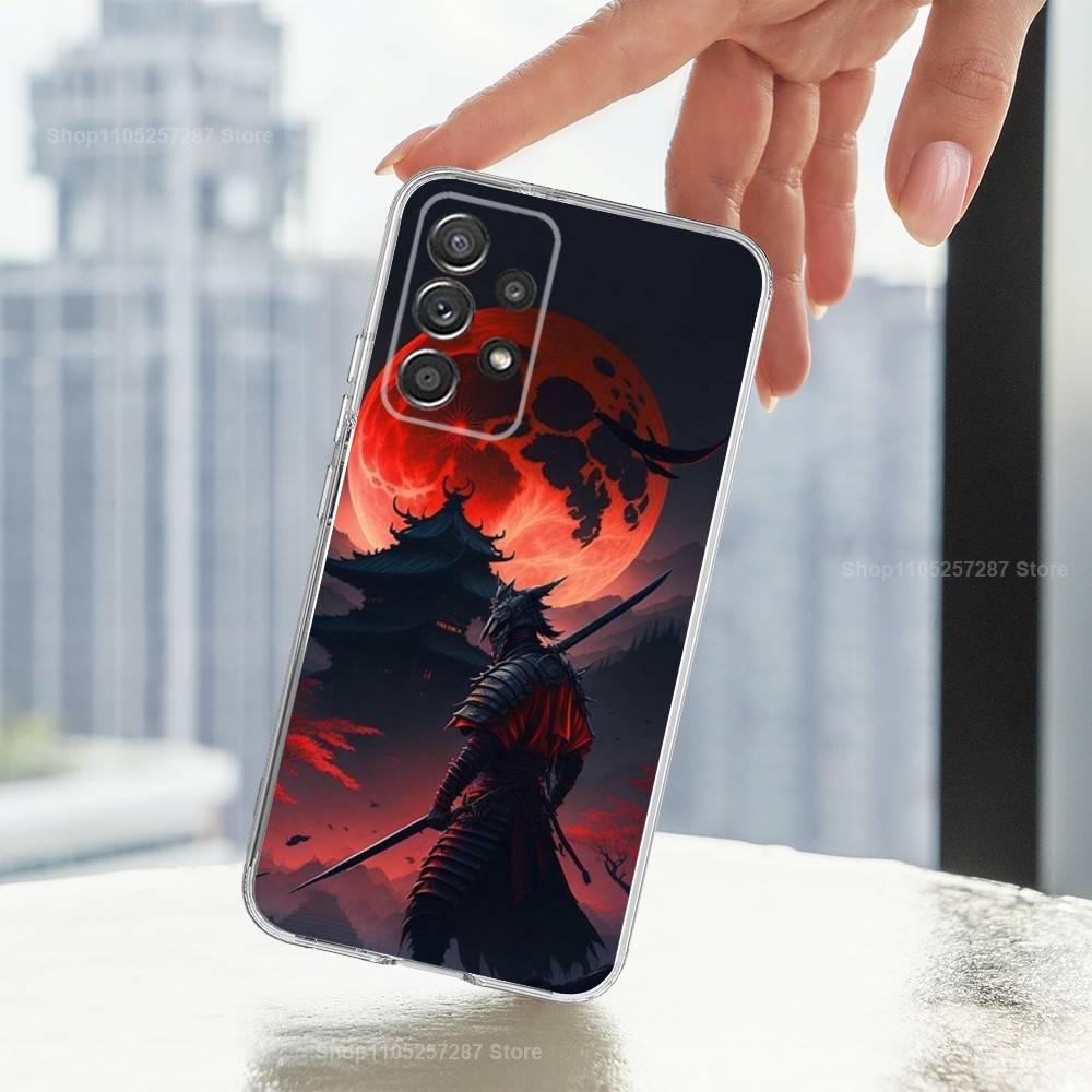 Samurai Art Bushido Case For Samsung A51,30,71,S9,Ultra,Lite,S22,10,20,FE,23,21,PIus,Transparent, Silicone