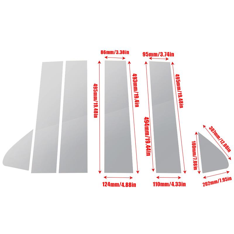 Хром для Chevrolet Silverado 1500 Crew Cab Double Cab 2019-2024 стойки стойки автомобиля Обшивка окна автомобиля наклейки на колонку BC