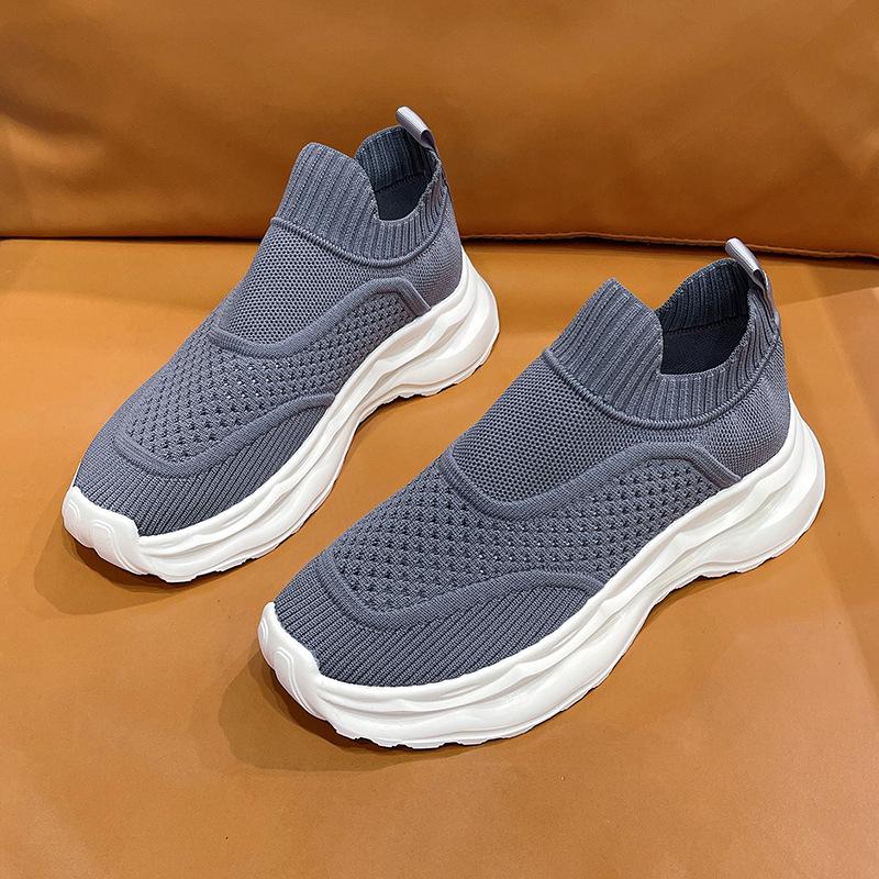 Lazy Socks Shoes Women's 2024 Summer New Thick-soled Versatile Casual One-pedal Hollow Breathable Non-slip Sneakers