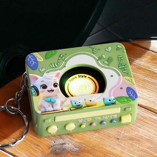 2025 Мини Брелок в виде проигрывателя, Портативный Ретро Фонограф, Игрушка, Подвеска на сумку, Карманный Музыкальный Подарок для Детей