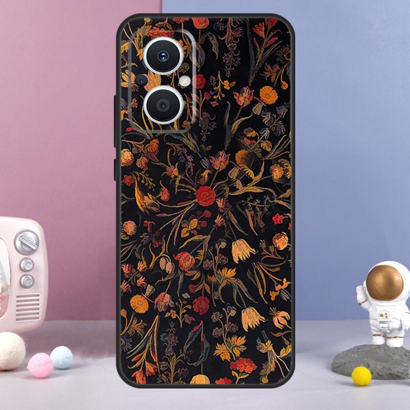 Цветочный Растительный Арт Чехол Для OPPO Reno 11 F 12F 13F 14F 10 12 13 14 Pro 7 8 Lite OPPO Find X9 X6 X5 X8 Pro Чехол