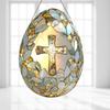 Yousheng Easter Egg Suncatcher 2D Acrylic Egg Shape Sun Catcher Window Hanging Decoration with Chain for Porch Garden Religious Home Decor