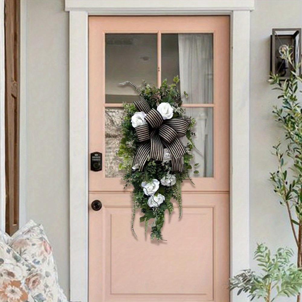 Весенний подсолнух Сваг Подвесной венок на дверь Искусственный венок из подсолнухов Летний каплевидный венок Имитация подсолнуха Подвесной венок Весенний декор