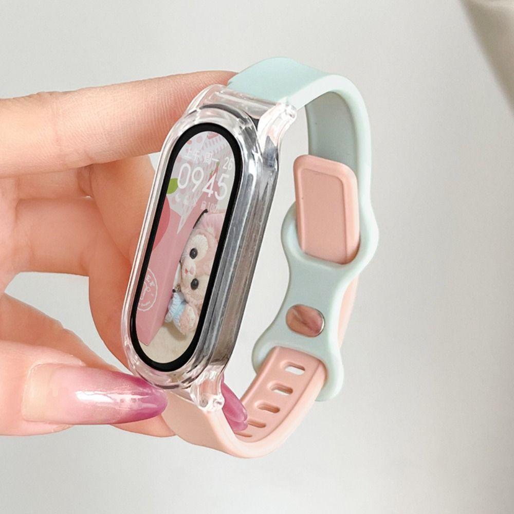 Мягкий ремешок из ТПУ с пуговицами, новый сменный ремешок для Xiaomi Mi Band 8 Summer