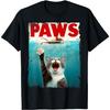 PAWS Пародия Кот Мышь Юмористическая Кошка Гоняется за Мышью Котёнок Футболка для Мужчин Женщин Девочек Детей
